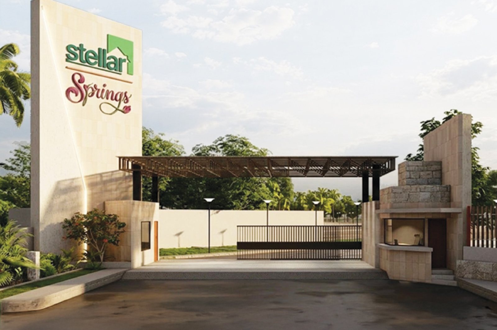 Stellar Springs — upcoming gated plotted community entrance